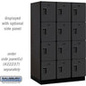 15-inch Wide Four Tier Designer Wood Locker - 3 Wide - 6 Feet High - 24-inch Deep by Salsbury – Black – Hasps by Salsbury