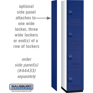 15-inch Wide Four Tier Heavy Duty Plastic Locker - 1 Wide - 6 Feet High - 18-inch Deep by Salsbury – Blue by Salsbury (view 2)