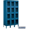 15-inch Wide Four Tier See-Through Metal Locker - 3 Wide - 6 Feet High - 15-inch Deep by Salsbury – Blue – Assembled by Salsbury