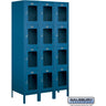 15-inch Wide Four Tier See-Through Metal Locker - 3 Wide - 6 Feet High - 18-inch Deep by Salsbury – Blue – Assembled by Salsbury