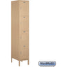 15-inch Wide Four Tier Standard Metal Locker - 1 Wide - 6 Feet High - 18-inch Deep by Salsbury – Tan – Assembled by Salsbury