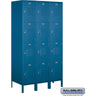 15-inch Wide Four Tier Standard Metal Locker - 3 Wide - 6 Feet High - 18-inch Deep by Salsbury – Blue – Assembled by Salsbury