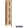 15-inch Wide Four Tier Vented Metal Locker - 1 Wide - 6 Feet High - 18-inch Deep by Salsbury – Tan – Assembled by Salsbury