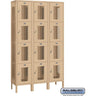 15-inch Wide Four Tier Vented Metal Locker - 3 Wide - 6 Feet High - 15-inch Deep by Salsbury – Tan – Assembled by Salsbury
