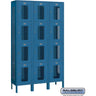 15-inch Wide Four Tier Vented Metal Locker - 3 Wide - 6 Feet High - 15-inch Deep by Salsbury – Blue – Assembled by Salsbury