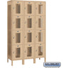 15-inch Wide Four Tier Vented Metal Locker - 3 Wide - 6 Feet High - 18-inch Deep by Salsbury – Tan – Assembled by Salsbury