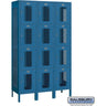 15-inch Wide Four Tier Vented Metal Locker - 3 Wide - 6 Feet High - 18-inch Deep by Salsbury – Blue – Assembled by Salsbury