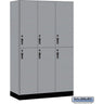 15-inch Wide Premier Wood Locker - Double Tier-3 Wide - 6 Feet High - 21-inch Deep by Salsbury – Winter Fog – Black Hasps by Salsbury
