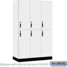 15-inch Wide Premier Wood Locker - Double Tier-3 Wide - 6 Feet High - 21-inch Deep by Salsbury – Arctic White – Black Hasps by Salsbury