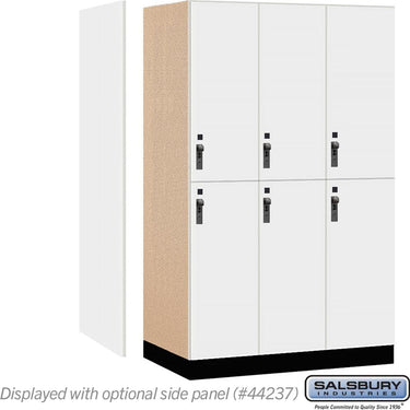 15-inch Wide Premier Wood Locker - Double Tier-3 Wide - 6 Feet High - 24-inch Deep by Salsbury – Arctic White – Black Hasps by Salsbury (view 2)
