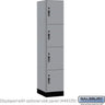 15-inch Wide Premier Wood Locker - Four Tier-1 Wide - 6 Feet High - 21-inch Deep by Salsbury – Winter Fog – Black Hasps by Salsbury