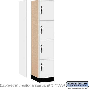 15-inch Wide Premier Wood Locker - Four Tier-1 Wide - 6 Feet High - 21-inch Deep by Salsbury – Arctic White – Black Hasps by Salsbury (view 2)