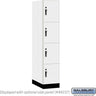 15-inch Wide Premier Wood Locker - Four Tier-1 Wide - 6 Feet High - 24-inch Deep by Salsbury – Arctic White – Black Hasps by Salsbury
