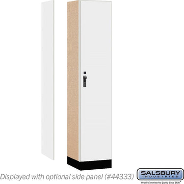 15-inch Wide Premier Wood Locker - Single Tier - 1 Wide - 6 Feet High - 18-inch Deep by Salsbury – Arctic White – Black Hasps by Salsbury (view 2)