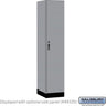 15-inch Wide Premier Wood Locker - Single Tier - 1 Wide - 6 Feet High - 21-inch Deep by Salsbury – Winter Fog – Black Hasps by Salsbury