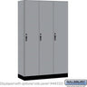 15-inch Wide Premier Wood Locker - Single Tier - 3 Wide - 6 Feet High - 18-inch Deep by Salsbury – Winter Fog – Black Hasps by Salsbury