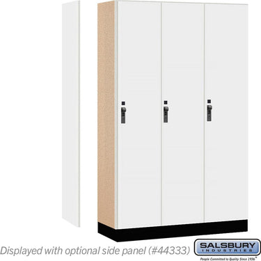 15-inch Wide Premier Wood Locker - Single Tier - 3 Wide - 6 Feet High - 18-inch Deep by Salsbury – Arctic White – Black Hasps by Salsbury (view 2)