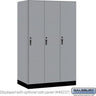 15-inch Wide Premier Wood Locker - Single Tier - 3 Wide - 6 Feet High - 24-inch Deep by Salsbury – Winter Fog – Black Hasps by Salsbury