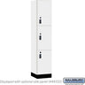 15-inch Wide Premier Wood Locker - Triple Tier-1 Wide - 6 Feet High - 18-inch Deep by Salsbury – Arctic White – Black Resettable Combination Locks by Salsbury