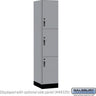 15-inch Wide Premier Wood Locker - Triple Tier-1 Wide - 6 Feet High - 21-inch Deep by Salsbury – Winter Fog – Black Hasps by Salsbury