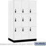 15-inch Wide Premier Wood Locker - Triple Tier-3 Wide - 6 Feet High - 24-inch Deep by Salsbury – Arctic White – Black Resettable Combination Locks by Salsbury