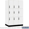 15-inch Wide Premier Wood Locker - Triple Tier-3 Wide - 6 Feet High - 24-inch Deep by Salsbury – Arctic White – Black Hasps by Salsbury