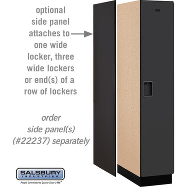 15-inch Wide Single Tier Designer Wood Locker - 1 Wide - 6 Feet High - 24-inch Deep by Salsbury – Black – Hasps by Salsbury (view 2)