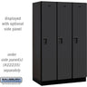 15-inch Wide Single Tier Designer Wood Locker - 3 Wide - 6 Feet High - 21-inch Deep by Salsbury – Black – Hasps by Salsbury