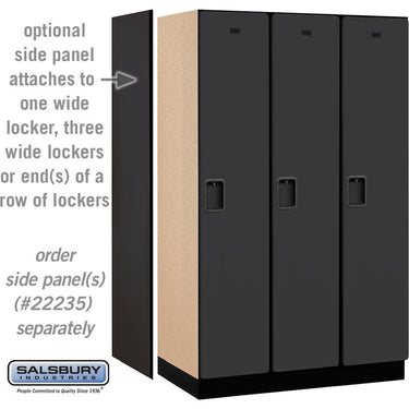 15-inch Wide Single Tier Designer Wood Locker - 3 Wide - 6 Feet High - 21-inch Deep by Salsbury – Black – Hasps by Salsbury (view 2)