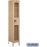 15-inch Wide Single Tier See-Through Metal Locker - 1 Wide - 6 Feet High - 15-inch Deep by Salsbury – Tan – Assembled by Salsbury