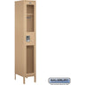 15-inch Wide Single Tier See-Through Metal Locker - 1 Wide - 6 Feet High - 18-inch Deep by Salsbury – Tan – Assembled by Salsbury