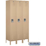 15-inch Wide Single Tier Standard Metal Locker - 3 Wide - 6 Feet High - 15-inch Deep by Salsbury – Tan – Assembled by Salsbury