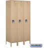 15-inch Wide Single Tier Standard Metal Locker - 3 Wide - 6 Feet High - 18-inch Deep by Salsbury – Tan – Assembled by Salsbury