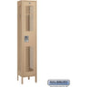 15-inch Wide Single Tier Vented Metal Locker - 1 Wide - 6 Feet High - 15-inch Deep by Salsbury – Tan – Assembled by Salsbury