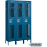15-inch Wide Single Tier Vented Metal Locker - 3 Wide - 6 Feet High - 15-inch Deep by Salsbury – Blue – Assembled by Salsbury