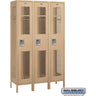 15-inch Wide Single Tier Vented Metal Locker - 3 Wide - 6 Feet High - 18-inch Deep by Salsbury – Tan – Assembled by Salsbury