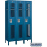 15-inch Wide Single Tier Vented Metal Locker - 3 Wide - 6 Feet High - 18-inch Deep by Salsbury – Blue – Assembled by Salsbury