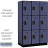 15-inch Wide Triple Tier Designer Wood Locker - 3 Wide - 6 Feet High - 21-inch Deep by Salsbury – Blue – Hasps by Salsbury