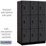 15-inch Wide Triple Tier Designer Wood Locker - 3 Wide - 6 Feet High - 21-inch Deep by Salsbury – Black – Hasps by Salsbury