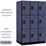 15-inch Wide Triple Tier Designer Wood Locker - 3 Wide - 6 Feet High - 24-inch Deep by Salsbury – Blue – Hasps by Salsbury