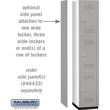 15-inch Wide Triple Tier Heavy Duty Plastic Locker - 1 Wide - 6 Feet High - 18-inch Deep by Salsbury – Gray by Salsbury (view 2)