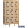 15-inch Wide Triple Tier Vented Metal Locker - 3 Wide - 6 Feet High - 18-inch Deep by Salsbury – Tan – Assembled by Salsbury