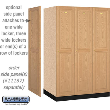 16-inch Wide Single Tier Solid Oak Executive Wood Locker - 3 Wide - 6 Feet High - 24-inch Deep - Light Oak by Salsbury – Default Title by Salsbury (view 2)