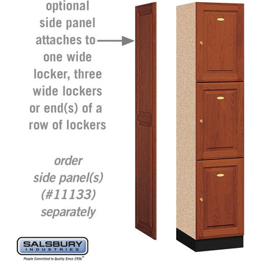 16-inch Wide Triple Tier Solid Oak Executive Wood Locker - 1 Wide - 6 Feet High - 18-inch Deep - Medium Oak by Salsbury – Default Title by Salsbury (view 2)