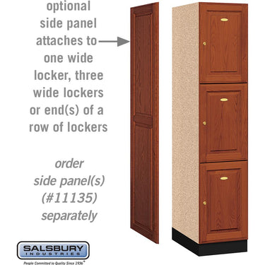 16-inch Wide Triple Tier Solid Oak Executive Wood Locker - 1 Wide - 6 Feet High - 21-inch Deep - Medium Oak by Salsbury – Default Title by Salsbury (view 2)