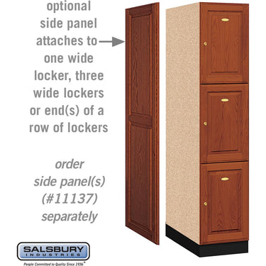 16-inch Wide Triple Tier Solid Oak Executive Wood Locker - 1 Wide - 6 Feet High - 24-inch Deep - Medium Oak by Salsbury – Default Title by Salsbury (view 2)