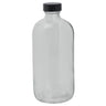16 oz. Clear Boston Round Glass Bottles - 6.75"High x 2.75"Diameter/ Case of 60 by DL Pro