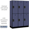 18-inch Wide Double Tier Designer Wood Locker - 3 Wide - 6 Feet High - 18-inch Deep by Salsbury – Blue – Hasps by Salsbury
