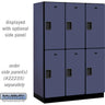 18-inch Wide Double Tier Designer Wood Locker - 3 Wide - 6 Feet High - 21-inch Deep by Salsbury – Blue – Hasps by Salsbury