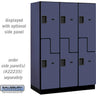18-inch Wide Double Tier 'S' Style Designer Wood Locker - 3 Wide - 6 Feet High - 21-inch Deep by Salsbury – Blue – Hasps by Salsbury
